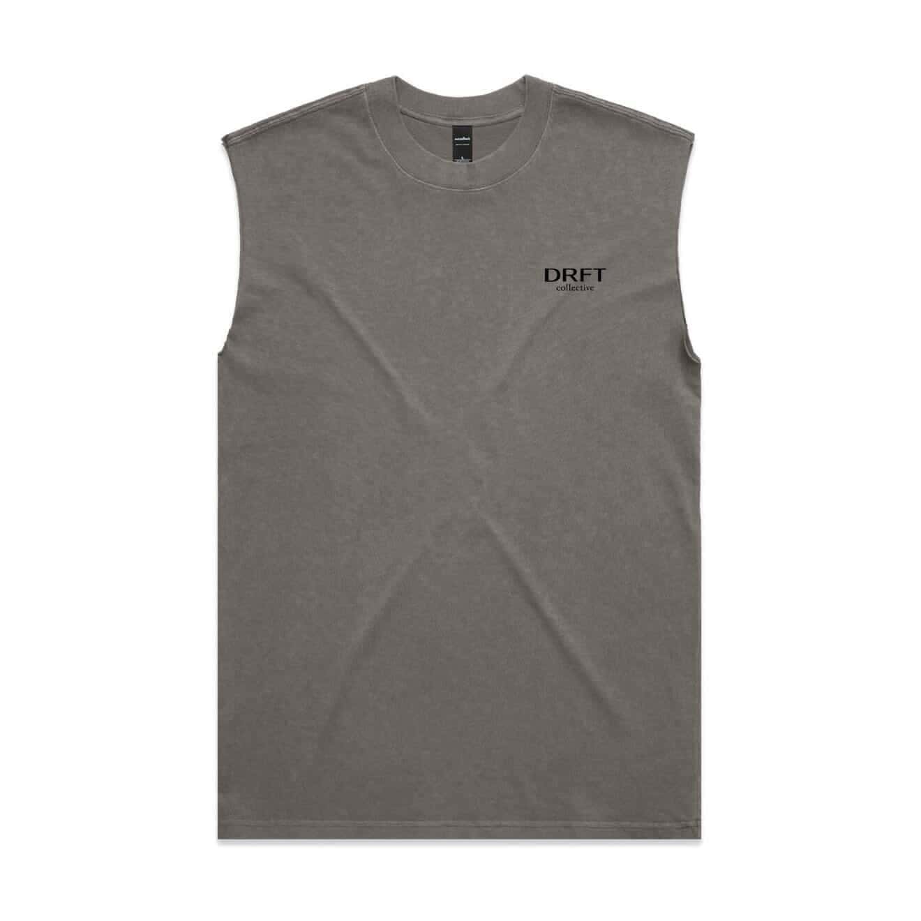 DRFT Collective Muscle Tee — Gray with Black Logo