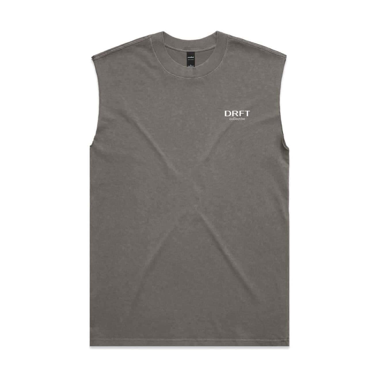 DRFT Collective Muscle Tee — Gray with White Logo